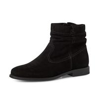 Stiefelette TAMARIS, Damen, Gr. 39, schwarz, Veloursleder, unifarben, Schuhe Stiefelette, Blockabsatz, Boots mit Falten im slouchy Look (84199555-39) schwarz
