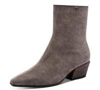 Tamaris Stiefelette Cowboystiefelette Veloursleder mit Reißverschluss & TOUCH-IT Fußbett Taupe Gr. 40
