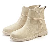 Stiefelette VIVANCE "Boots, Stiefel", Damen, Gr. 40, beige, Obermaterial: 100% Lederimitat. Decksohle: 100% Textilmaterial. Futter: 100% Textilmaterial. Laufsohle: 100% Synthetik, Strukturmuster, unif