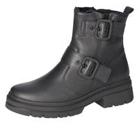 Stiefelette WALDLÄUFER "H-Amara", Damen, Gr. 7 (40,5), schwarz, Nappaleder, Schuhe Stiefelette, Boots mit Schnallen am Schaft, Komfortweite H = sehr weit (52148656-7) schwarz