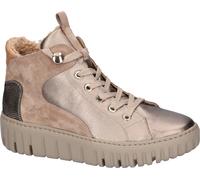 Stiefelette WALDLÄUFER "H-Livia", Damen, Gr. 6 (39), beige (bronce nougat toffee), Nappaleder, Nubukleder, Veloursleder, Schuhe Stiefelette, Schnürboots, Komfort-Stiefelette in Bequemweite G (= weit)