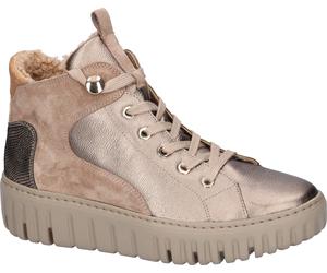 Stiefelette WALDLÄUFER "H-Livia", Damen, Gr. 6,5 (40), beige (bronce nougat toffee), Nappaleder, Nubukleder, Veloursleder, Schuhe Stiefelette, Schnürboots, Komfort-Stiefelette in Bequemweite G (= weit