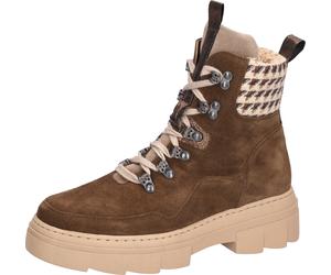 Stiefelette WALDLÄUFER "H-Saiga", Damen, Gr. 4,5 (37,5), dunkelbraun, Nappaleder, Textil, Veloursleder, Schuhe Stiefelette, Schnürboots, Schnürstiefelette in Komfortweite H (24494636-4,5) dunkelbraun