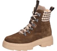 Stiefelette WALDLÄUFER "H-Saiga", Damen, Gr. 5 (38), dunkelbraun, Nappaleder, Textil, Veloursleder, Schuhe Stiefelette, Schnürboots, Schnürstiefelette in Komfortweite H (24494636-5) dunkelbraun