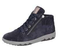 Stiefelette WALDLÄUFER "H-Teresa", Damen, Gr. 6 (39), blau (dunkelblau), Nappaleder, Veloursleder, Schuhe Stiefelette, High Top Sneaker, Schnürboots in Komfortweite H = sehr weit (90958932-6) dunkelbl