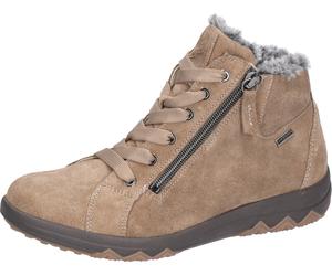 Stiefelette WALDLÄUFER "H-Teresa", Damen, Gr. 7 (40,5), beige (hellbraun), Veloursleder, Schuhe Stiefelette, Winterboots, Schnürboots mit TEX-Membrane, H-Weite (82058419-7) hellbraun