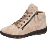 Stiefelette WALDLÄUFER "H-Teresa", Damen, Gr. 8,5 (42,5), beige (natur), Veloursleder, Schuhe Stiefelette, High Top Sneaker, Schnürboots in Komfortweite H = sehr weit (70986424-8,5) natur