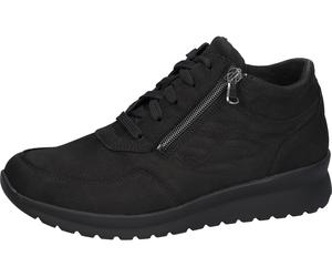 Stiefelette WALDLÄUFER "K-Sunny", Damen, Gr. 6,5 (40), schwarz, Nubukleder, Basic, Schuhe Stiefelette, Komfortboots, Bequemschuh in K-Weite = extraweit, mit Reißverschlüssen (21900558-6,5) schwarz