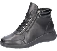 Stiefelette WALDLÄUFER "Kalea", Damen, Gr. 6 (39), schwarz, Lackleder, Nappaleder, unifarben, Schuhe Stiefelette, Bequemschuh, Winterboots in Komfortweite H (= sehr weit) (50754224-6) schwarz