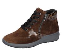 Stiefelette WALDLÄUFER "M-Tonia", Damen, Gr. 6,5 (40), braun, Lackleder, Veloursleder, Schuhe Stiefelette, Schnürboots, Komfortschuh, Bequemschuh in M-Weite (51539928-6,5) braun