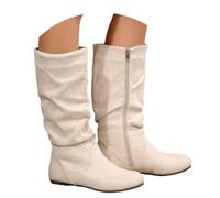 Stiefeletten Damen Elegant Wildleder Halbstiefel Spitz Schlupfschuhe Stiefel Mit Schnalle Kurzstiefel Winterstiefel Halbhohe bequemer Absatz Ankle Boots Halbhoch Westernstiefel Z1 Beige 42