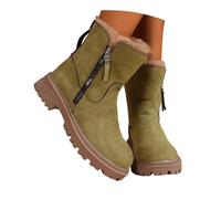 Stiefeletten Damen Herbst, Winterschuhe Damen Gefüttert Warm Winterstiefel Schneestiefel Boots Winterboots Schlupfstiefel Damenstiefel Stiefel Winter Wasserdicht Flock Stiefeletten, 42/EU