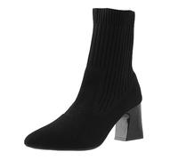 Stiefeletten Damen mit Blockabsatz Elegant Stiefel Damen mit Absatz Kurze Ankle Boots Damenschuhe High Heels Spitze Chelsea Stiefel Damen Kurzschaft Halbstiefel Damen Winterstiefel Schuhe Ankle Boots