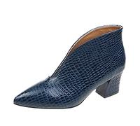 Stiefeletten Damen Mode Lackleder Spitz Stiefel Damen mit Absatz Elegant Kurze Ankle Boots Damenschuhe High Heels Spitze Chelsea Stiefel Halbstiefel Damen Winterstiefel Mädchen Schuhe Ankle Boots