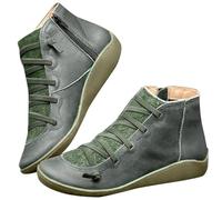 Stiefeletten Damen Retro Wildleder Stiefel Damen mit Absatz und Schnalle Quasten Kurze Ankle Boots Damenschuhe Flach Spitze Chelsea Stiefel Halbstiefel Damen Winterstiefel Mädchen Schuhe Ankle Boots