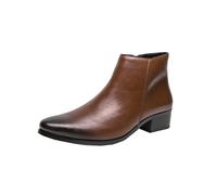 Stiefeletten Herren Leder Chelsea Boots Lederschuhe Mit Blockabsatz Herrenschuhe Abendschuhe Biker Motorrad Stiefel Männer Kurzschaft Stiefel Reißverschluss Westernstiefel Lederstiefel Gr.37-43