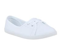 stiefelparadies Damen Sneakers Bequeme Slipper Lochung Ballerinas Camouflage Denim Schnürer Gesteppt Spitze Flats Schuhe 113635 Weiss 36 Flandell