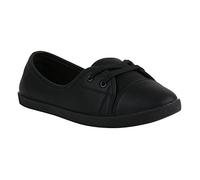 stiefelparadies Klassische Damen Ballerinas Sportliche Stoff Slipper Flats Sneakers Slip-ons viele Farben Schuhe 138950 Schwarz Glatt 36 Flandell