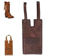 Stiefeltasche aus Leder, ultradünn, handgefertigt, Kartenhülle mit Druckknopfverschluss, kompakte Geldbörse im Cowboy-Stil für Outdoor-Aktivitäten, Vintage-Design