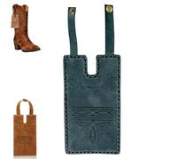 Stiefeltasche aus Leder, ultradünn, handgefertigt, Kartenhülle mit Druckknopfverschluss, kompakte Geldbörse im Cowboy-Stil für Outdoor-Aktivitäten, Vintage-Design