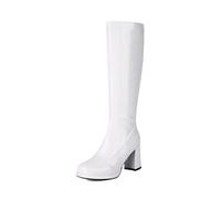 Stiefelüberzieher, Silber Stiefel Retro, Pink, langer Schaft, Synthetik, Reißverschlusss, Space, Schlager, cooler Look, Karneval, Halloween, Fasching, Mottoparty