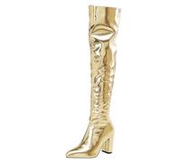 Stiefelüberzieher, Silber Stiefel Retro, Pink, langer Schaft, Synthetik, Reißverschlusss, Space, Schlager, cooler Look, Karneval, Halloween, Fasching, Mottoparty
