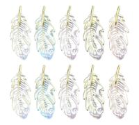 Stiesy 10 Stück Feder-Charm-Anhänger, UV-Beschichtung, transparente Acryl-Flügel, Federn, Charm, Großpackung für Schmuck, Armbänder, DIY, Handwerk, Halskette