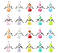 Stiesy 100 Stück 10 Farben Engel Charms Niedlicher Feenflügel Anhänger Charm Acryl Engelsflügel baumeln Charms Bulk für Schmuckherstellung Basteln DIY Armband Halskette Ohrring Geschenke