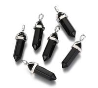 Stiesy Natürlicher Edelstein, Kugel, spitz, Charm-Anhänger für Schmuck, Armband, Handwerk, Halskette, Ohrringe, Kein Metall