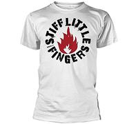 Stiff Little Fingers (SLF) - Flame Logo White T Shirt Merch (Punk) Size XL
