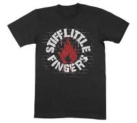 Stiff Little Fingers T Shirt Wall Band Logo Nue offiziell Herren Schwarz L