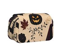 Stifteetui mit doppeltem Klappdeckel, Retro-Gothic-Geist, Oxford-Organizer | Klapp-Design mit mehreren Taschen und Klettverschlussklappe, große Kapazität, ideal zum Skizzieren und für den täglichen