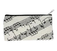 Stiftemäppchen, natur mit Noten und Notenzeilen