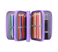 Stiftemappe Oxford Schlampermäppchen Violett Federmappe mit 4 Innentaschen Stiftetasche mit Großer Kapazität Federtasche Stifte Pinsel Bleistifte Aufbewahrungstasche Schüleretui für Kinder Erwachsene