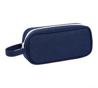 Stifttasche 22cm Großraum 80er Kapazität Schwarz Blau | Zwei Fächer, 80 Stifte Fassungsvermögen, organisiertes Aufbewahren, doppelter für reißverschluss, schnell zugreifbar(Blue)
