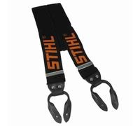 Stihl 0000 884 1579 Hosenträger, mit Knopf-Schlaufen, für Baumfällarbeiten mit der Kettensäge, Schwarz/Orange
