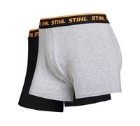 STIHL Boxershorts 2er-Set LOGO Gr. L schwarz/grau, eng anliegend