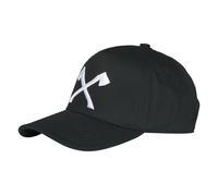 STIHL Cap WHITE AXE TIMBERSPORTS® - Baseballcap schwarz, verstellbar Snapback, gestickte gekreuzte Äxte, TIMBERSPORTS® Flag-Label