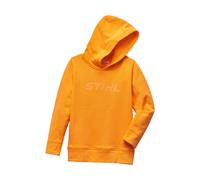 STIHL Hoodie KIDS LOGO Gr. 98-104 orange Kinder Kapuzenpullover mit großflächigem Brustlogo - Leuchtend orange, sichtbar.