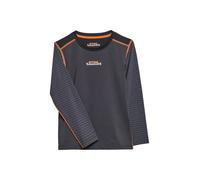 STIHL Langarmshirt Kinder KIDS TIMBERSPORTS® Gr. 122-128, schwarz dunkelgrau mit TIMBERSPORTS-Logo und orange Naht