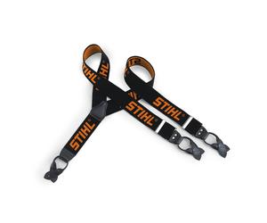 STIHL Profi-Hosenträger schwarz/orange, zum Knöpfen, für alle Bundhosen, Länge 110 cm