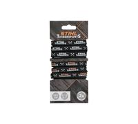 STIHL Schnürsenkel 2er Set TIMBERSPORTS®, 120 cm, schwarz mit orange/weiß Print