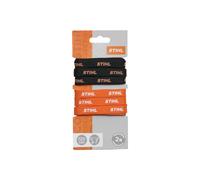 STIHL Schnürsenkel 2er-Set, zwei Paar, 120 cm, STIHL-Print: orange auf schwarz + weiß auf orange