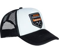 STIHL STS Trucker Cap, Schwarz-Weiß, Kappe mit Mesh-Detail, Kopfbedeckung