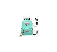 (Stil 09) Neuer Stranger Things Canvas-Rucksack USB-Ladegerät Damen-Studentenrucksack Letters Print