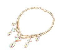 (Stil D) Bauchtanz Halskette Performances Strass Schmuck Bling Dance Zubehör