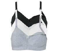 Still-BH BONPRIX, Damen, Gr. 105, Cup C, schwarz (schwarz, weiß, grau meliert), Obermaterial: 95% Baumwolle, 5% Elasthan. Futter: 100% Baumwolle. Spitze: 88% Polyamid, 12% Elasthan, BHs Still-BH, im p