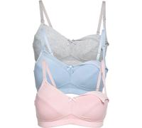 Still-BH BONPRIX, Damen, Gr. 105, Cup E, ecrumelange, puderblau, zartrosa, Obermaterial: 95% Baumwolle, 5% Elasthan. Futter: 100% Baumwolle. Spitze: 88% Polyamid, 12% Elasthan, BHs Still-BH, im prakti