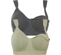 Still-BH BONPRIX "Still BH ohne Bügel mit Baumwolle (2er Pack)", Damen, Gr. 105, Cup E, graugrün, anthrazit, Obermaterial: 90% Baumwolle, 10% Elasthan. Futter: 90% Baumwolle, 10% Elasthan, BHs Still-B