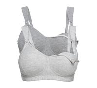 Still-BH BONPRIX "Still BH ohne Bügel mit Baumwolle (2er Pack)", Damen, Gr. 85, Cup F, grau (hellgrau meliert, natur meliert), Obermaterial: 90% Baumwolle, 10% Elasthan. Futter: 90% Baumwolle, 10% Ela
